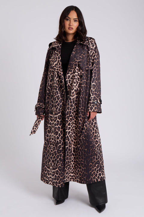 Leopard Print Trench by Urban Bliss