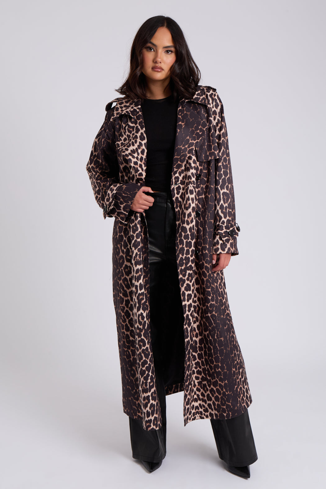 Leopard Print Trench 40JKT34109-C29