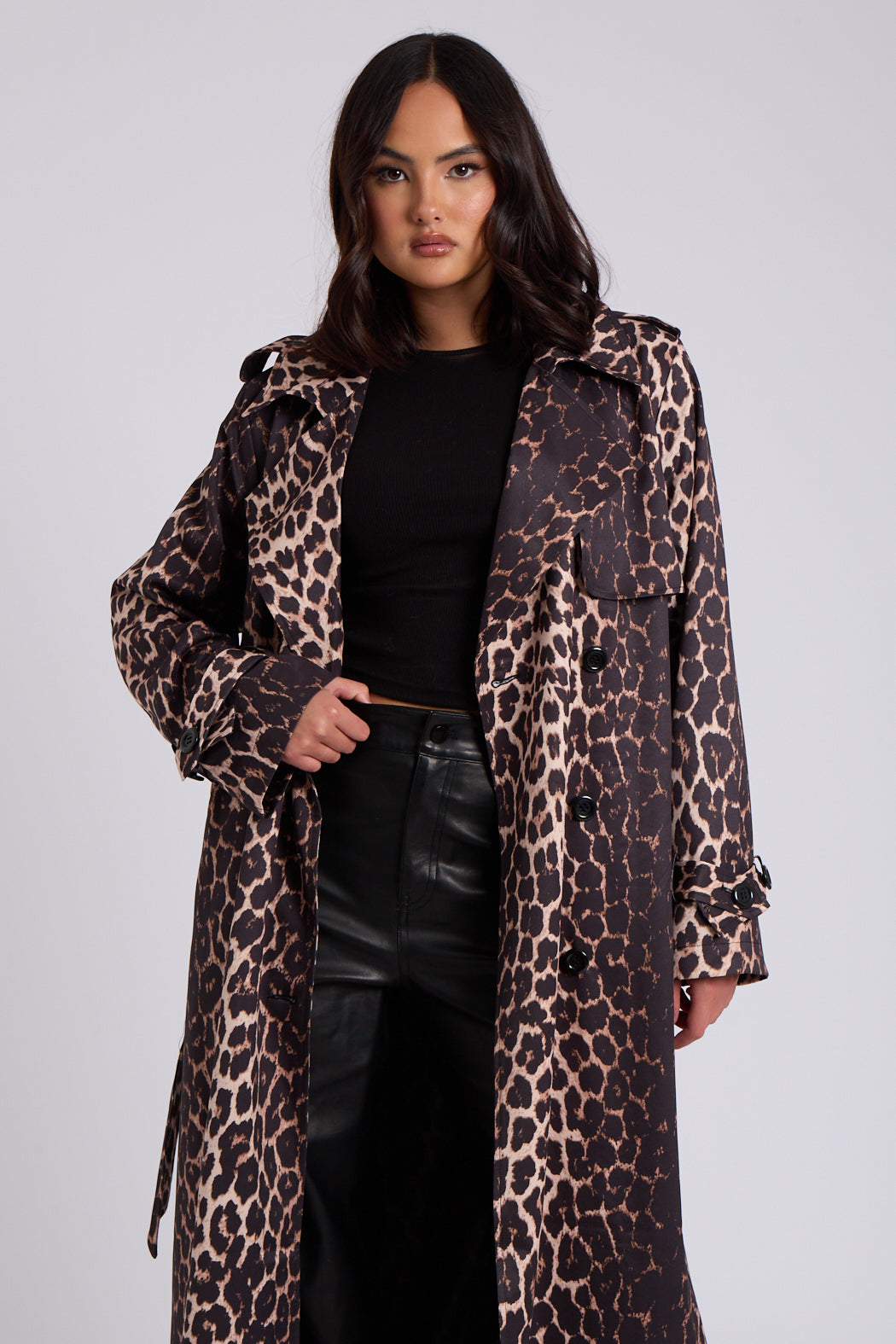 Leopard Print Trench 40JKT34109-C29