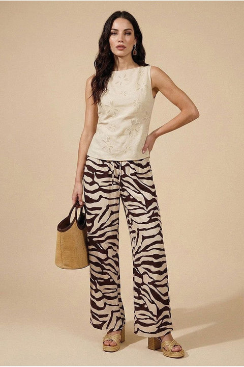 Zebra Trouser Brown Pattern by Urban Bliss
