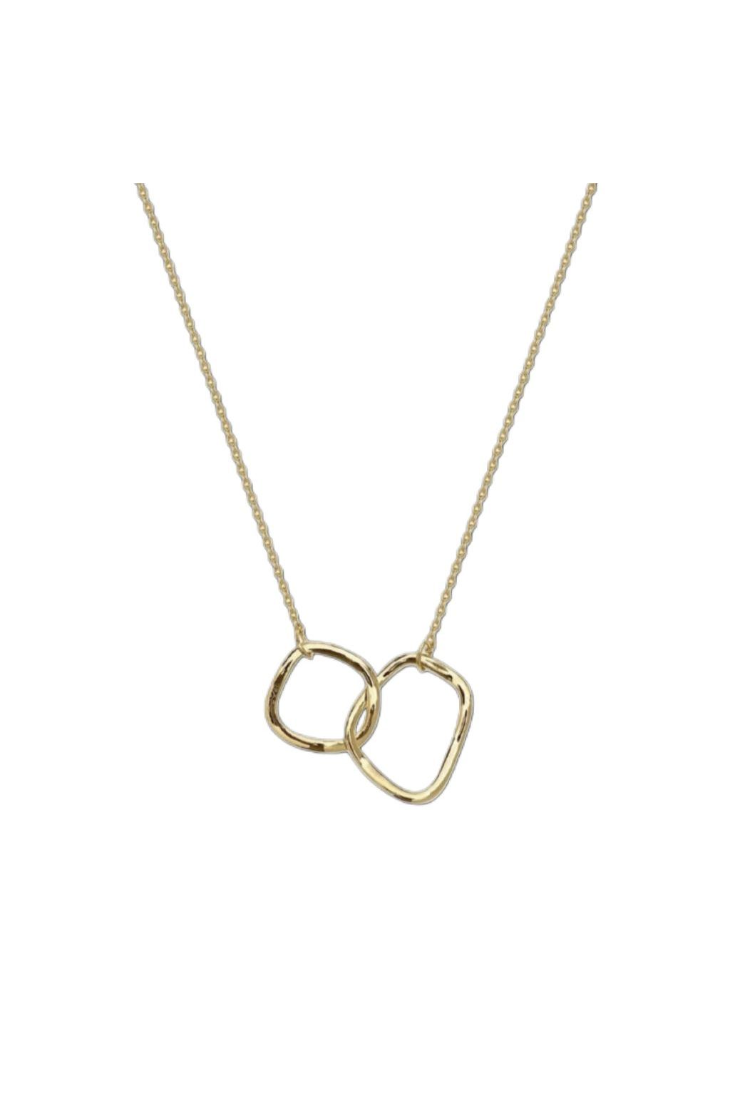 Linked Twin Hoop Necklace In Gold LNN13G