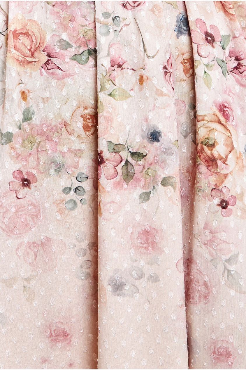 Ombre Floral Printed Wrap Midi Dress - Ivory DR4349