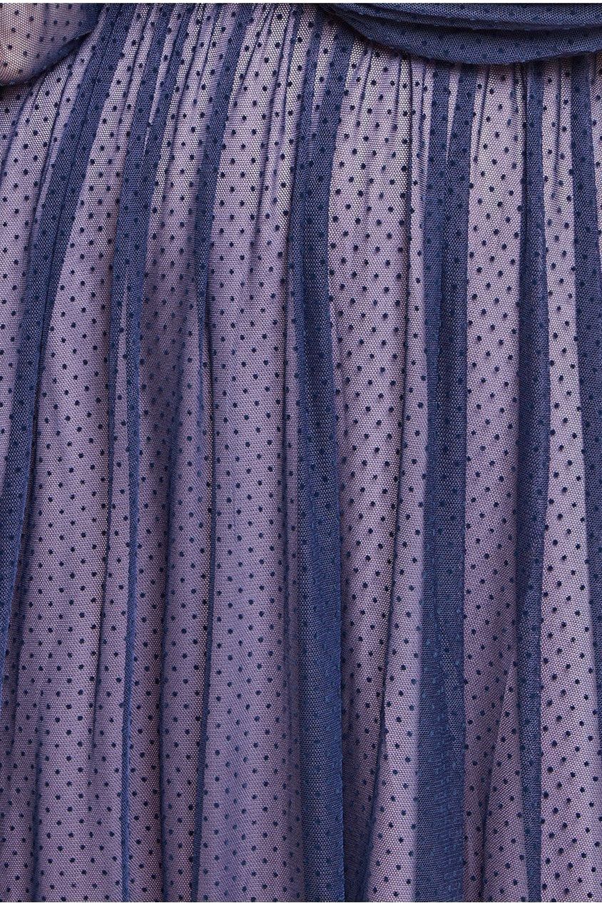 Corsage V-Neck Dobby Mesh Maxi Dress - Blue DR4001M