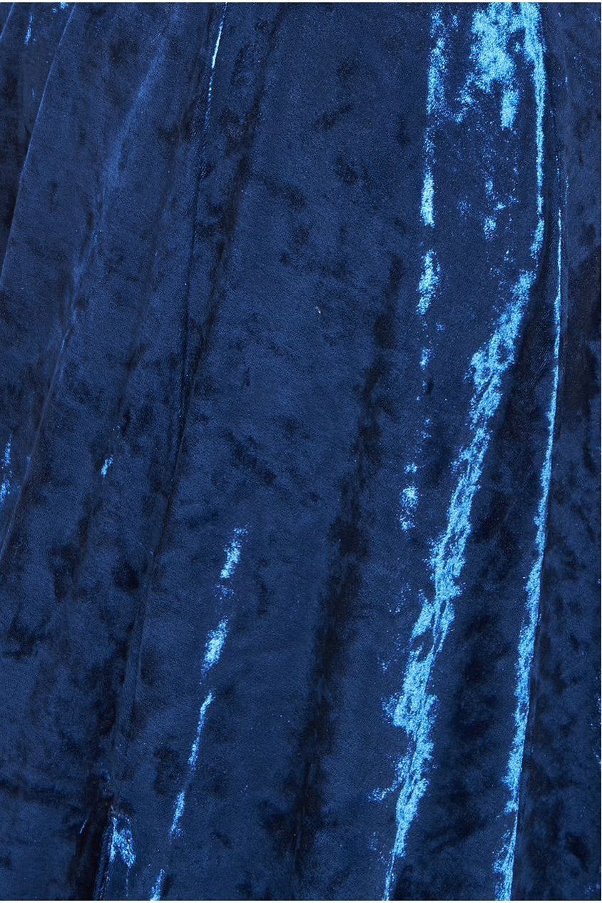 Ice Velvet Bardot Wrap Maxi Dress - Navy DR4029M