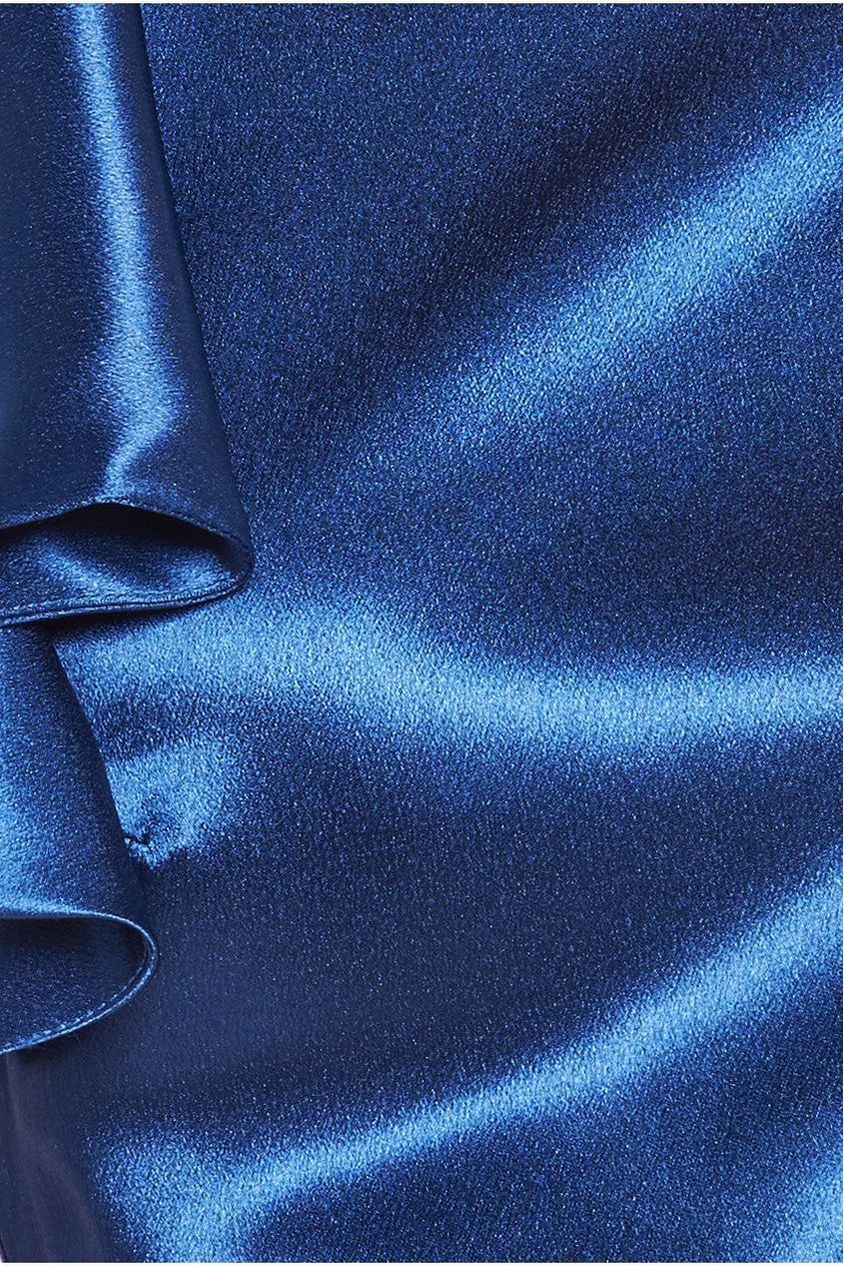 Satin Flutter Sleeve Mermaid Maxi Dress - Navy DR3954M