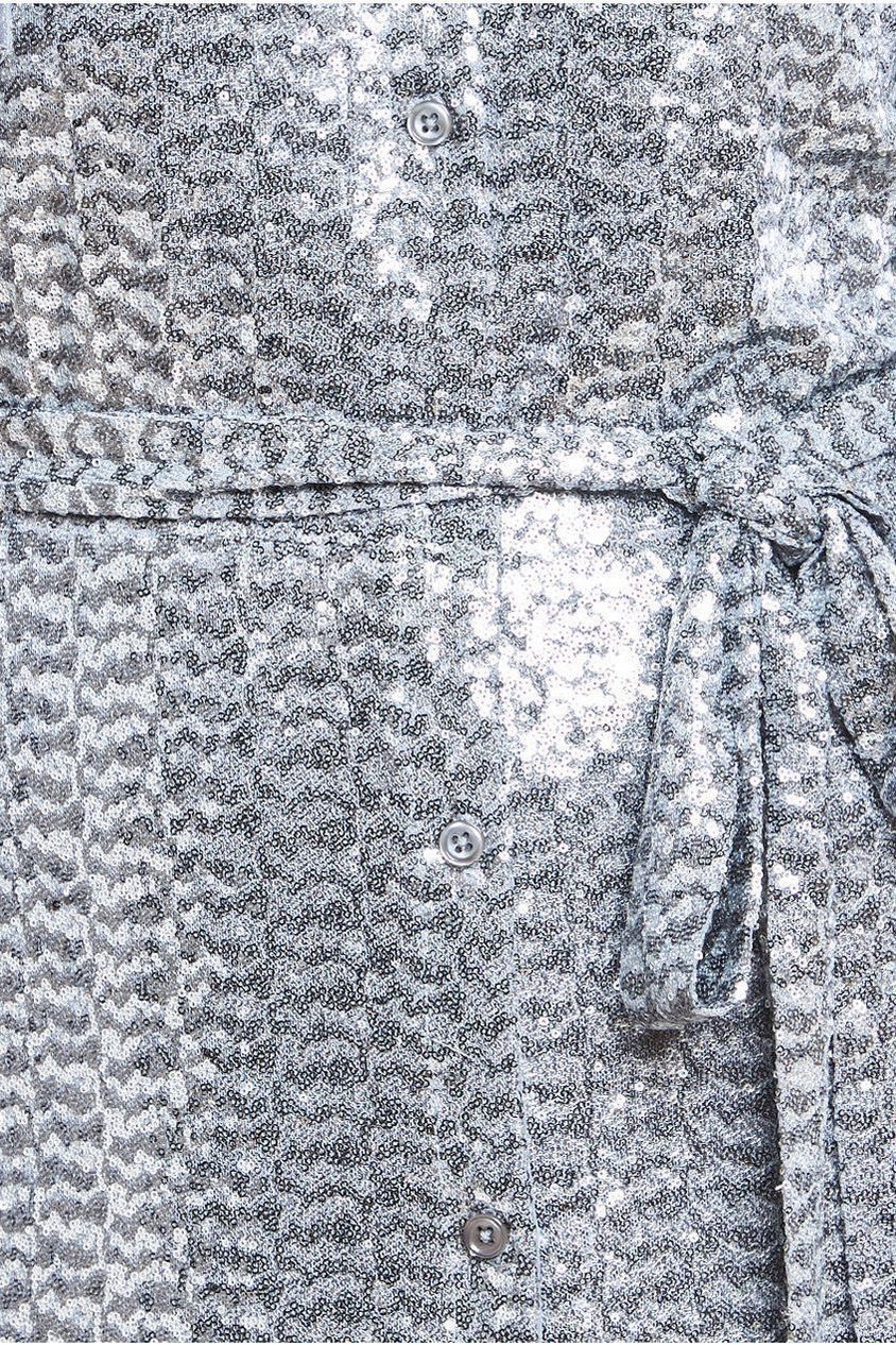 Sequin Skater Shirt - Silver DR4061M