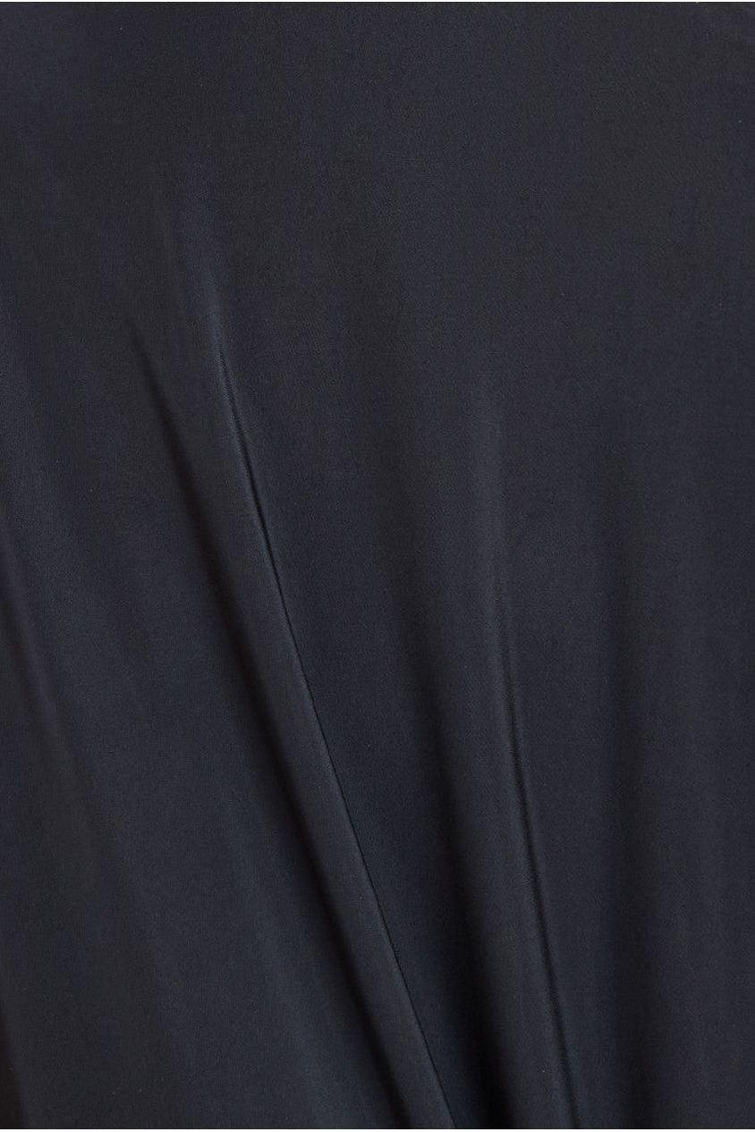 Diamante & Scalloped Lace Neck Maxi Dress - Black DR4120M