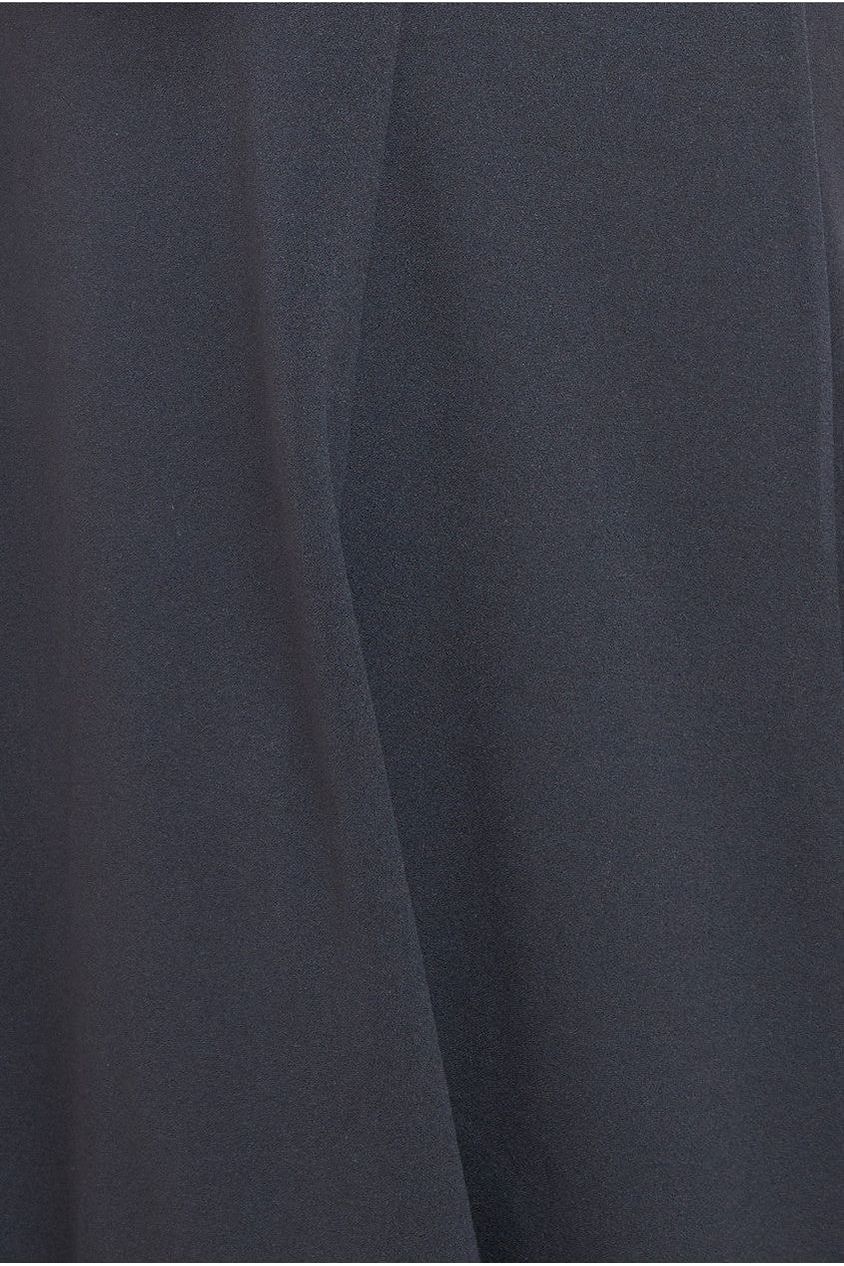 Flare Sleeve Frill Edge Midi Dress - Black DR4313M