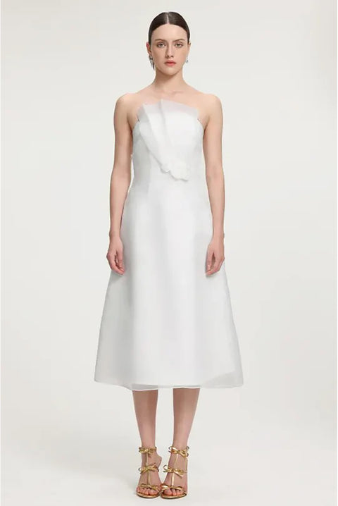 Ruffled Organza Midi Dress by Skye&Iris