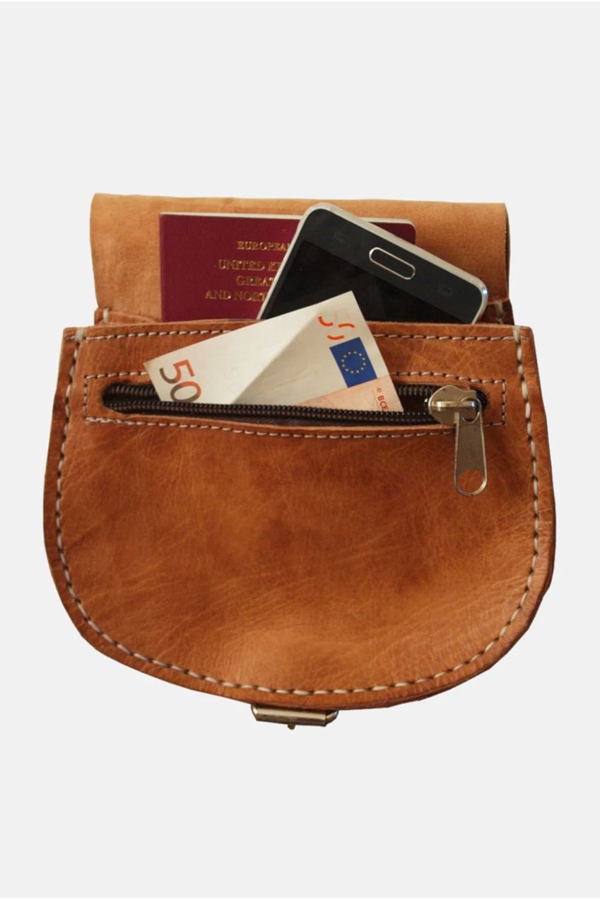 The Temara Small Half-Moon Saddle Bag In Tan 2003