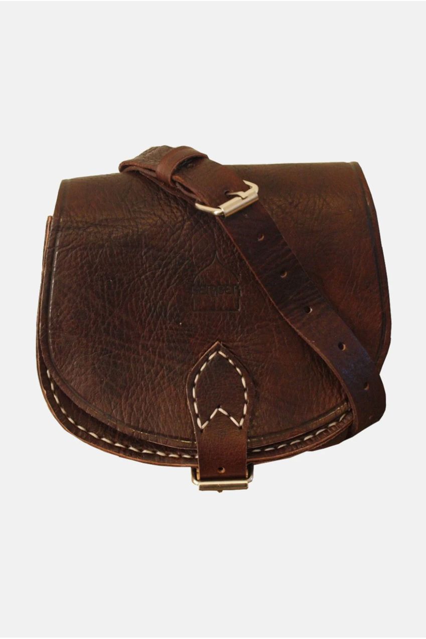 The Temara Small Saddle Bag In Dark Brown 2004