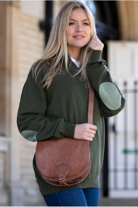 The Temara Large Saddle Bag In Tan by Berber Leather