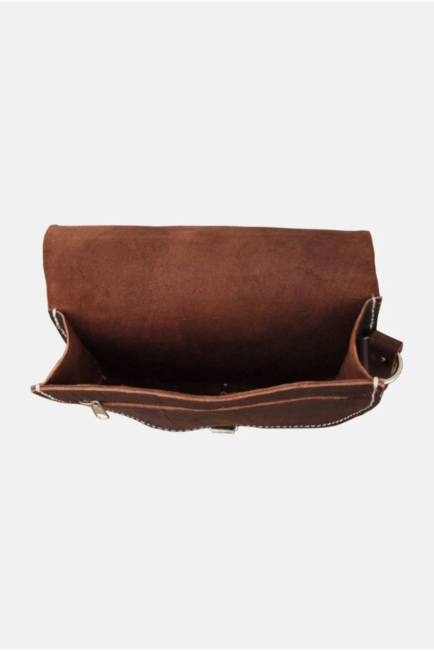 The Temara Large Saddle Bag In Dark Brown 2006