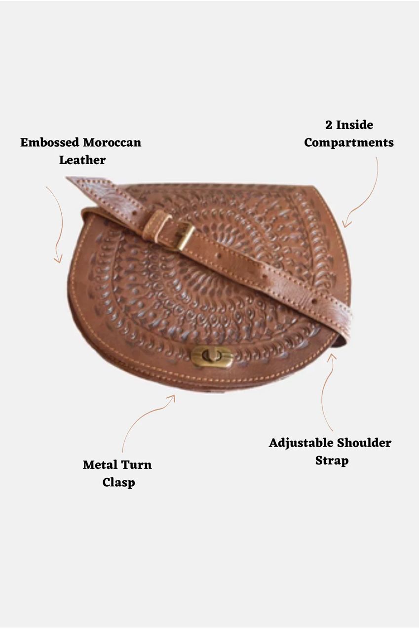The Temara Embossed Saddle Bag In Brown 2012