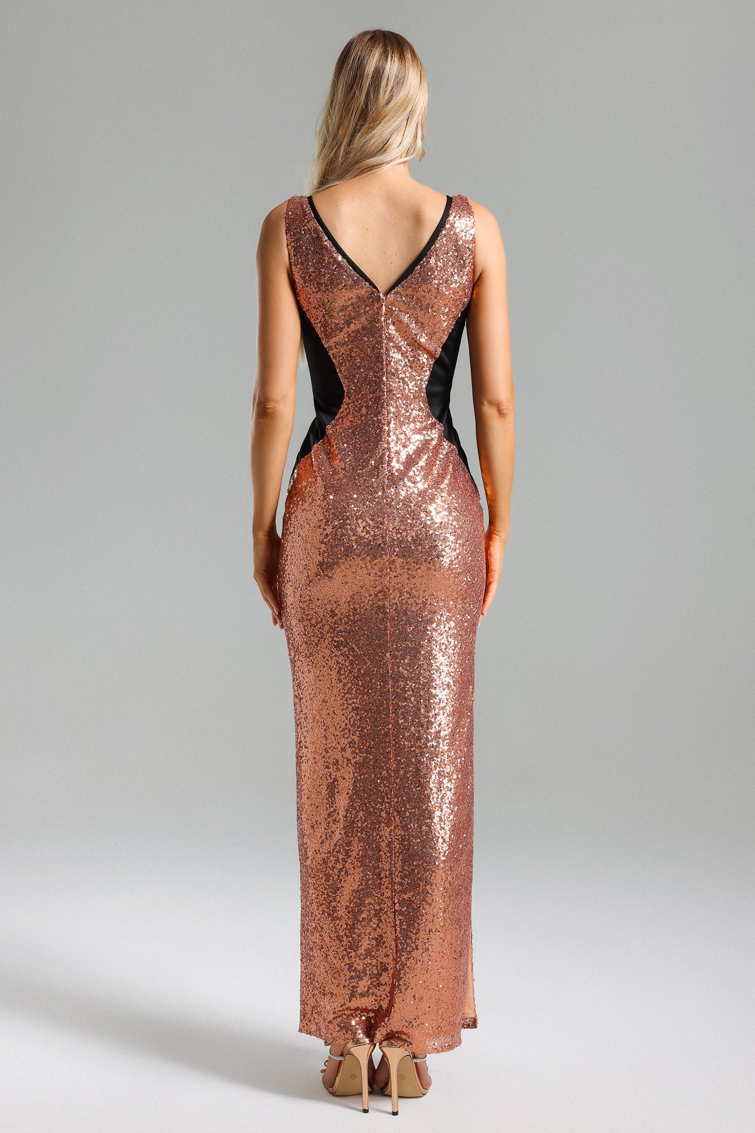 Winifred V Neck Sequins Maxi Dress D240300416