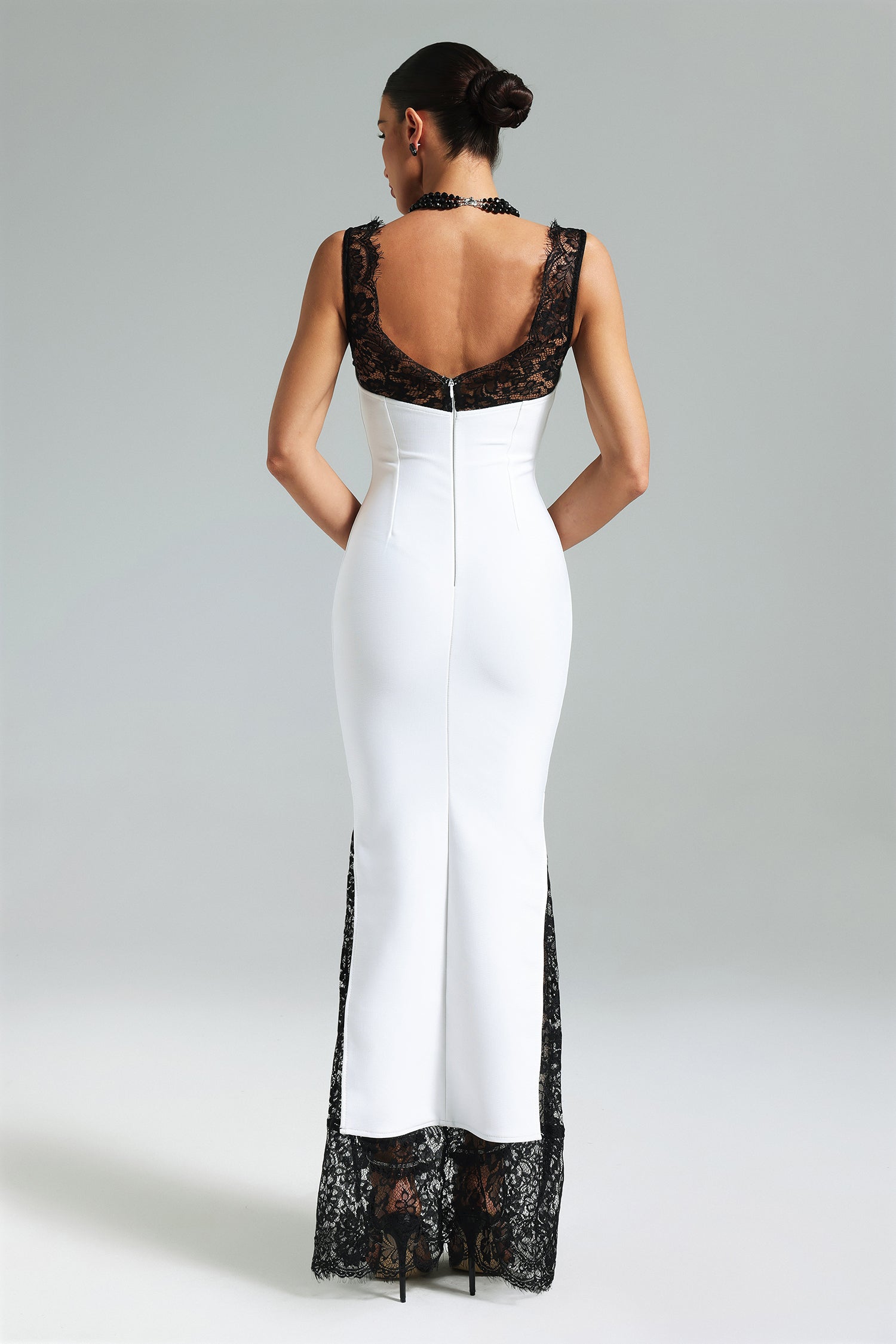 Gunnhild Lace Deep V Maxi Dress D240500105