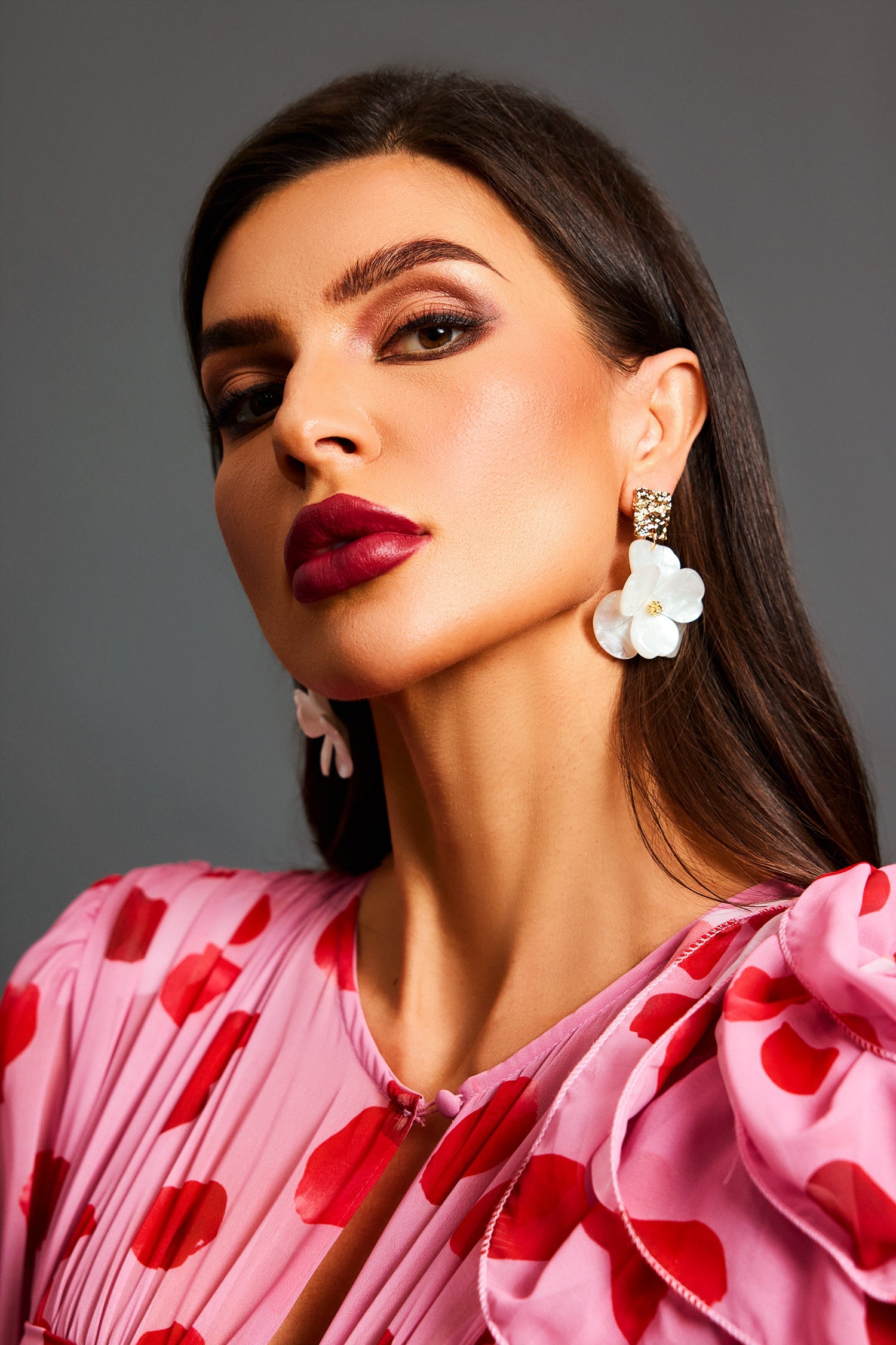 Fennel Geometry Flowers Earrings A241200317