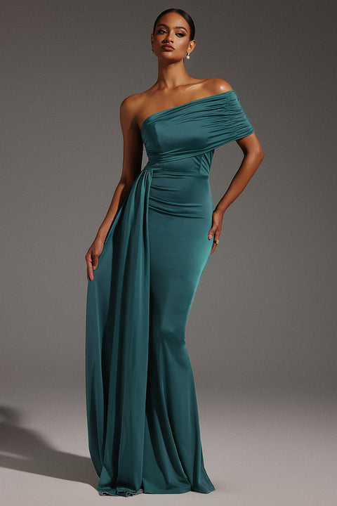 Ethel Sleeveless One Shoulder Fold Maxi Dress by Bella Barnett