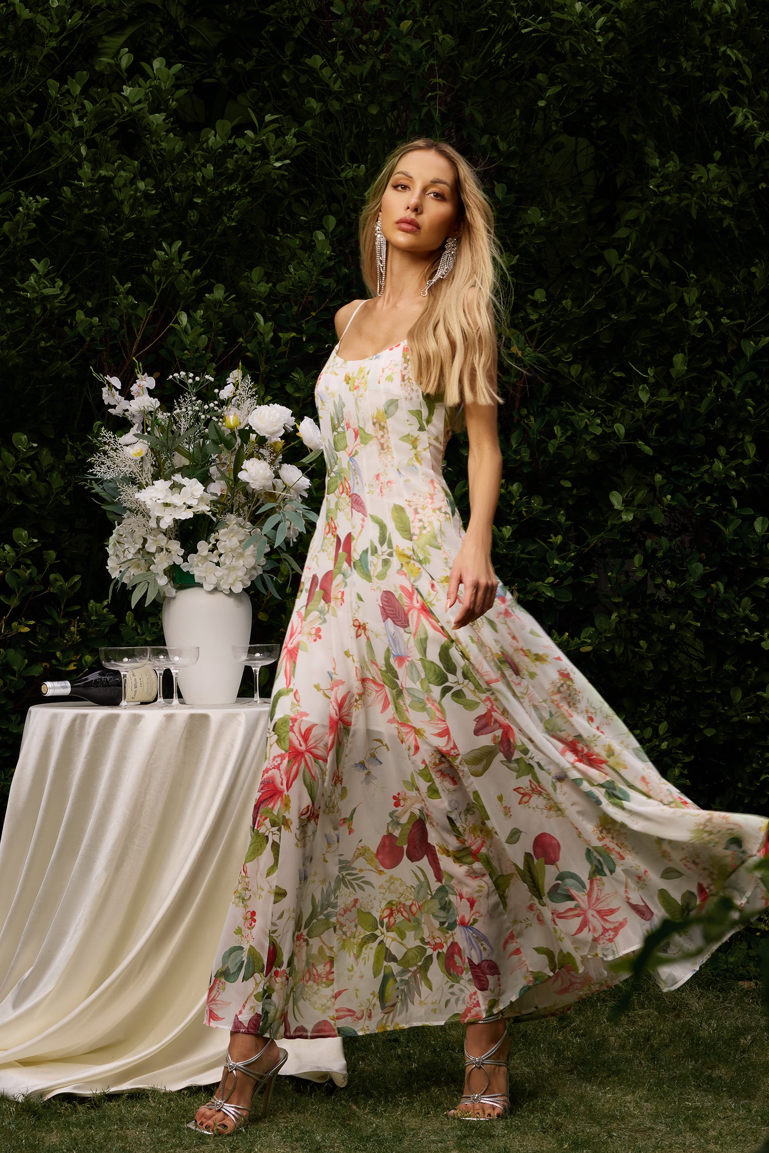 Zoey Sleeveless Printing Maxi Dress D250201560-Floral