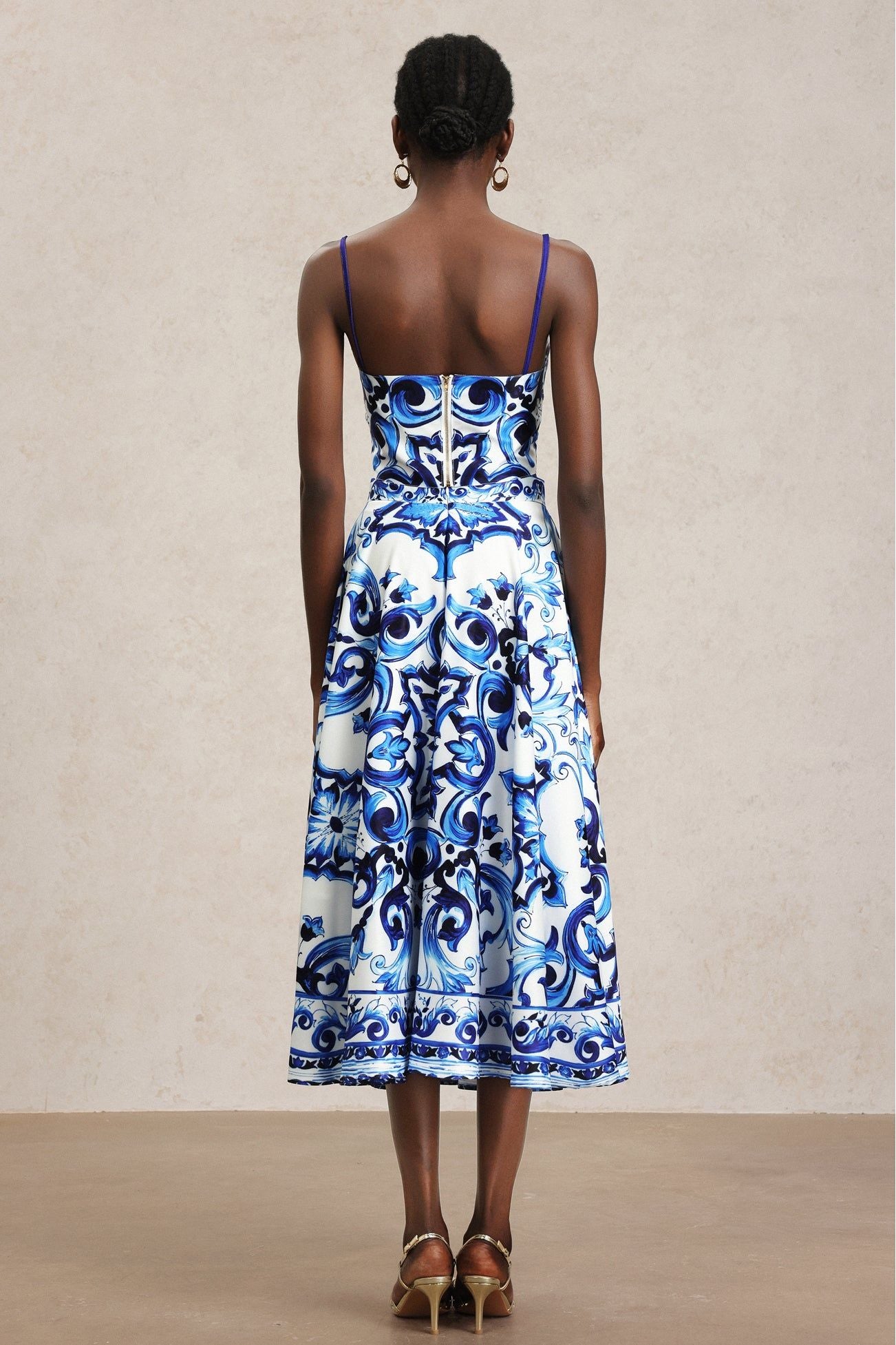 Kaona Halter Floral Printed Top And Skirt Two-Piece Set C250400031