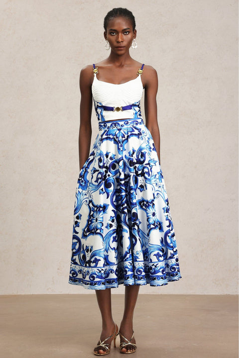 Kaona Halter Floral Printed Top And Skirt Two-Piece Set by Bella Barnett
