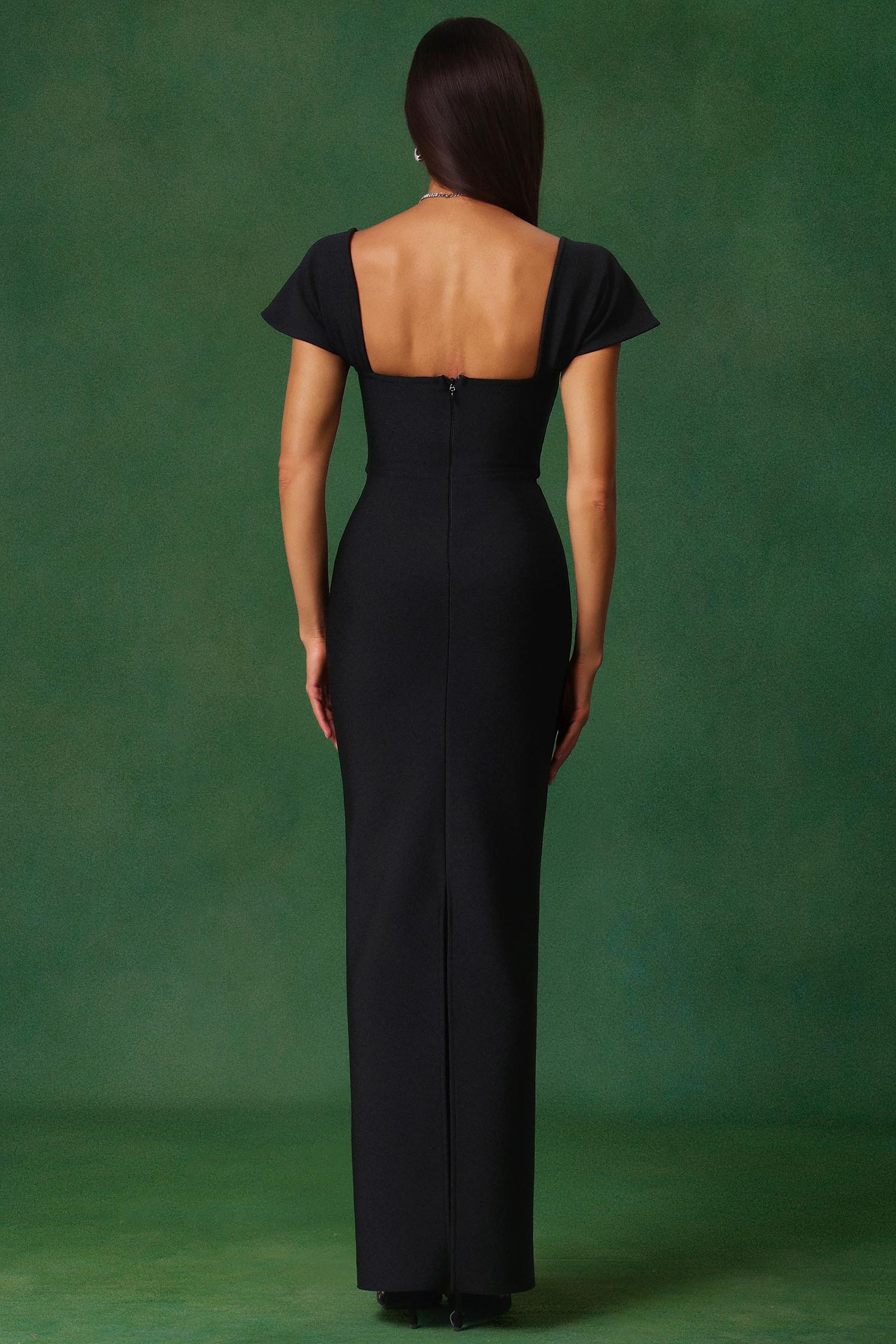 Romelle Short Sleeve Diamond Bandage Maxi Dress D250401435