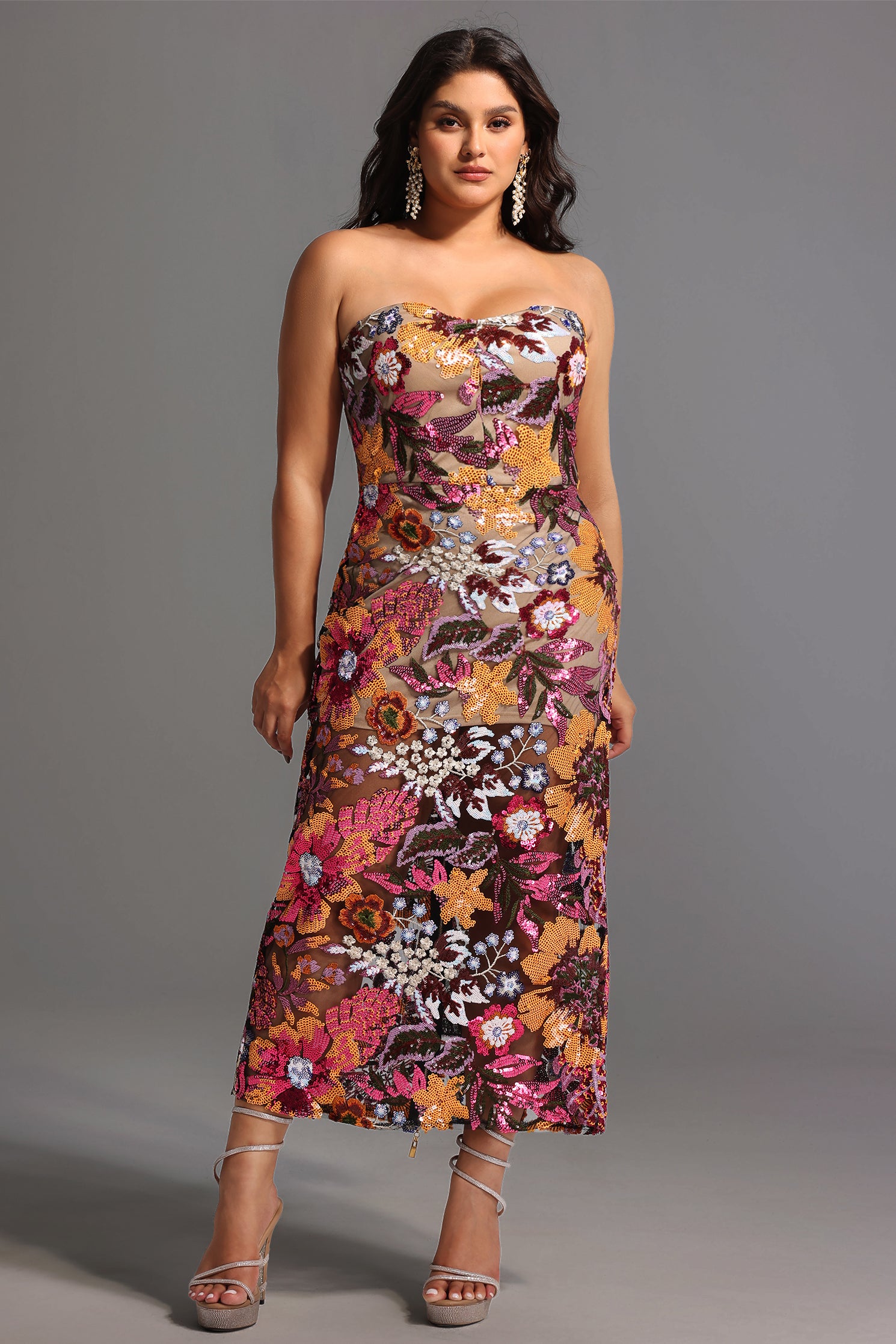 Satu Floral Glitter Maxi Dress D231100334
