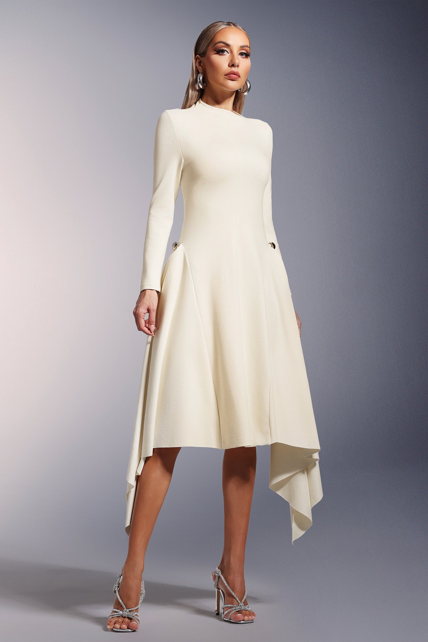 Sylvia Long Sleeves Midi Dress D250601352