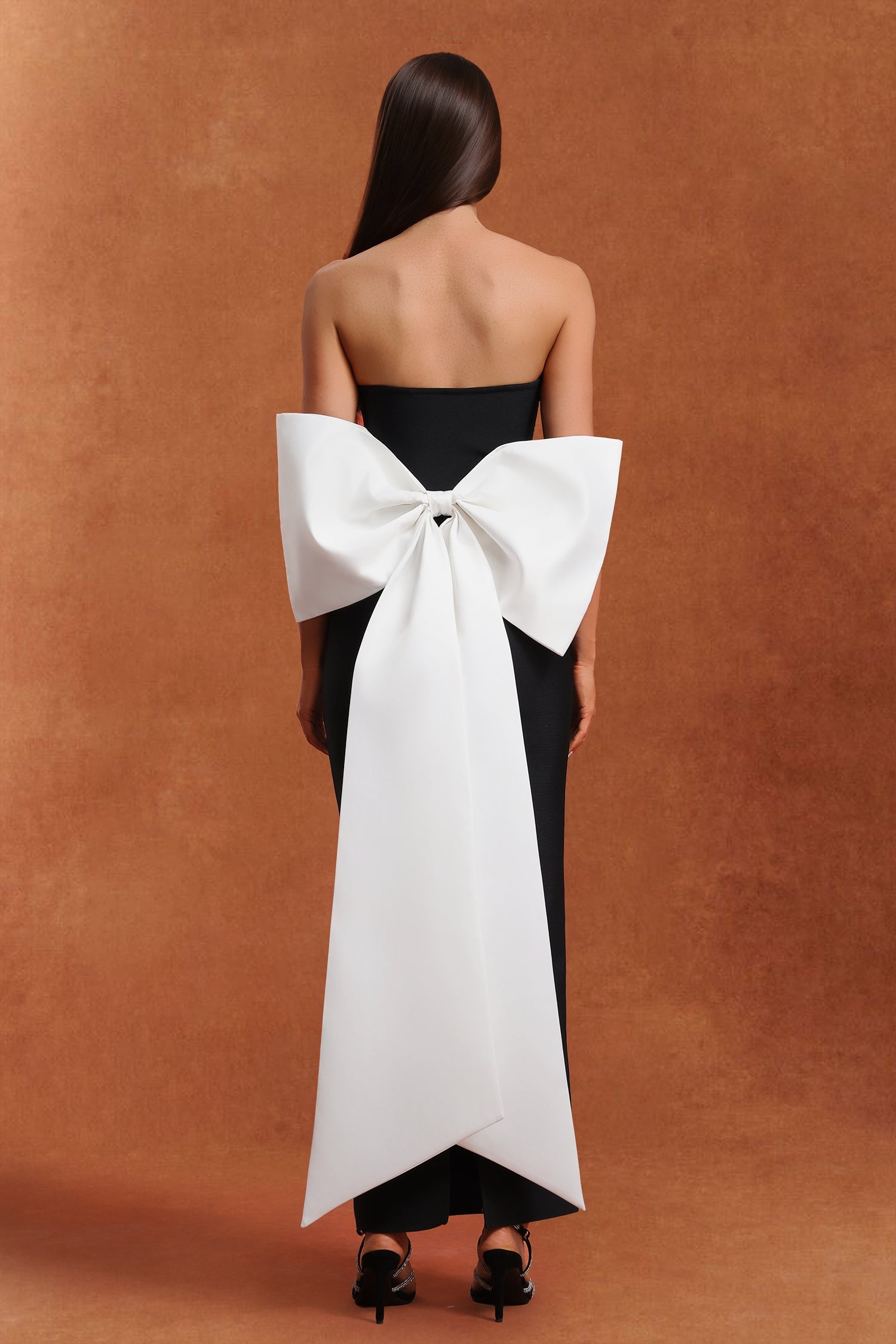 Raidah Sleeveless Bow Hollowed Out Bandage Maxi Dress D250603500