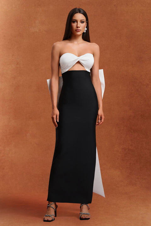 Raidah Sleeveless Bow Hollowed Out Bandage Maxi Dress by Bella Barnett