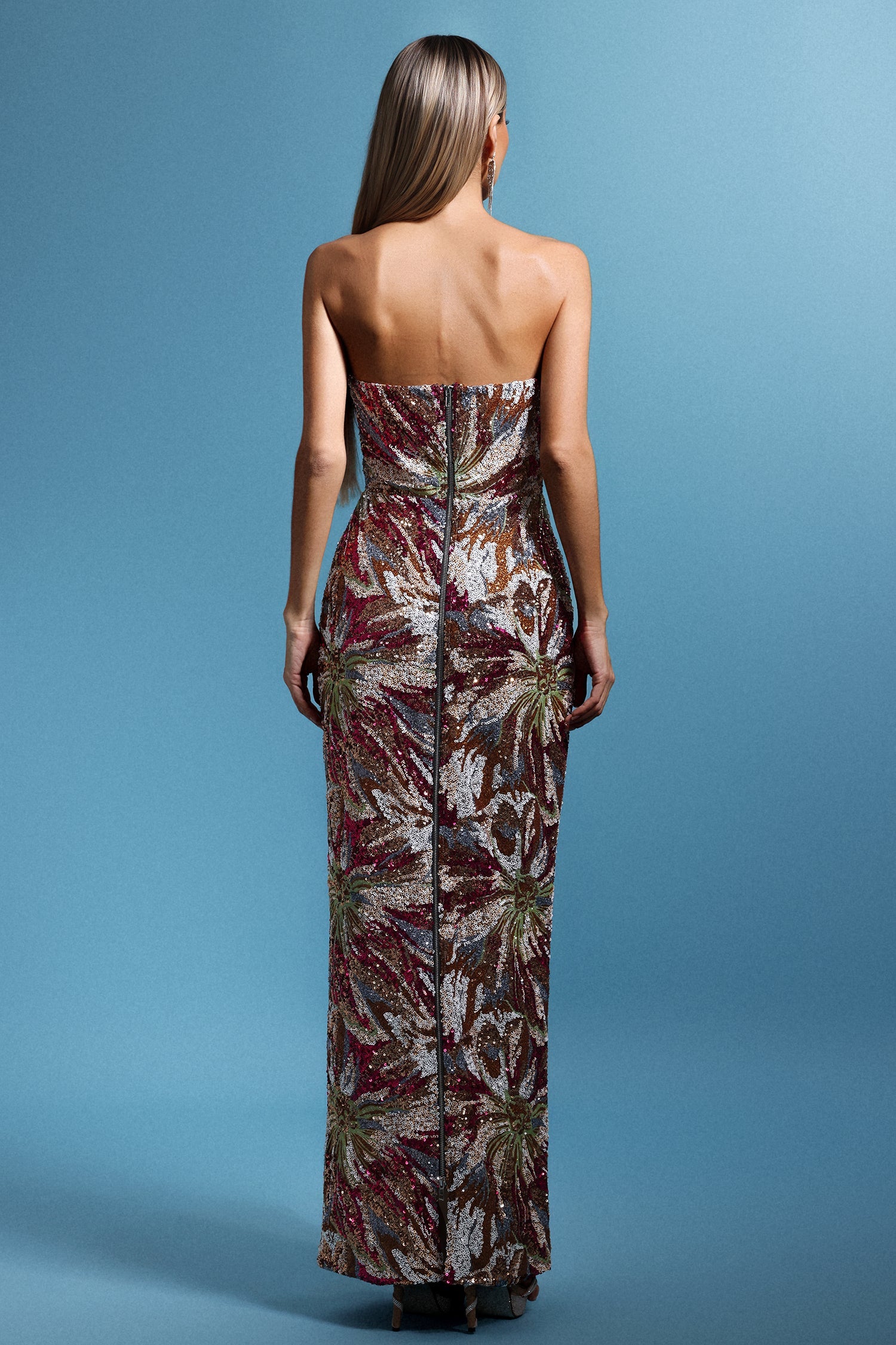 Locia Sleeveless Sequins Maxi Dress D250701357-FLORAL