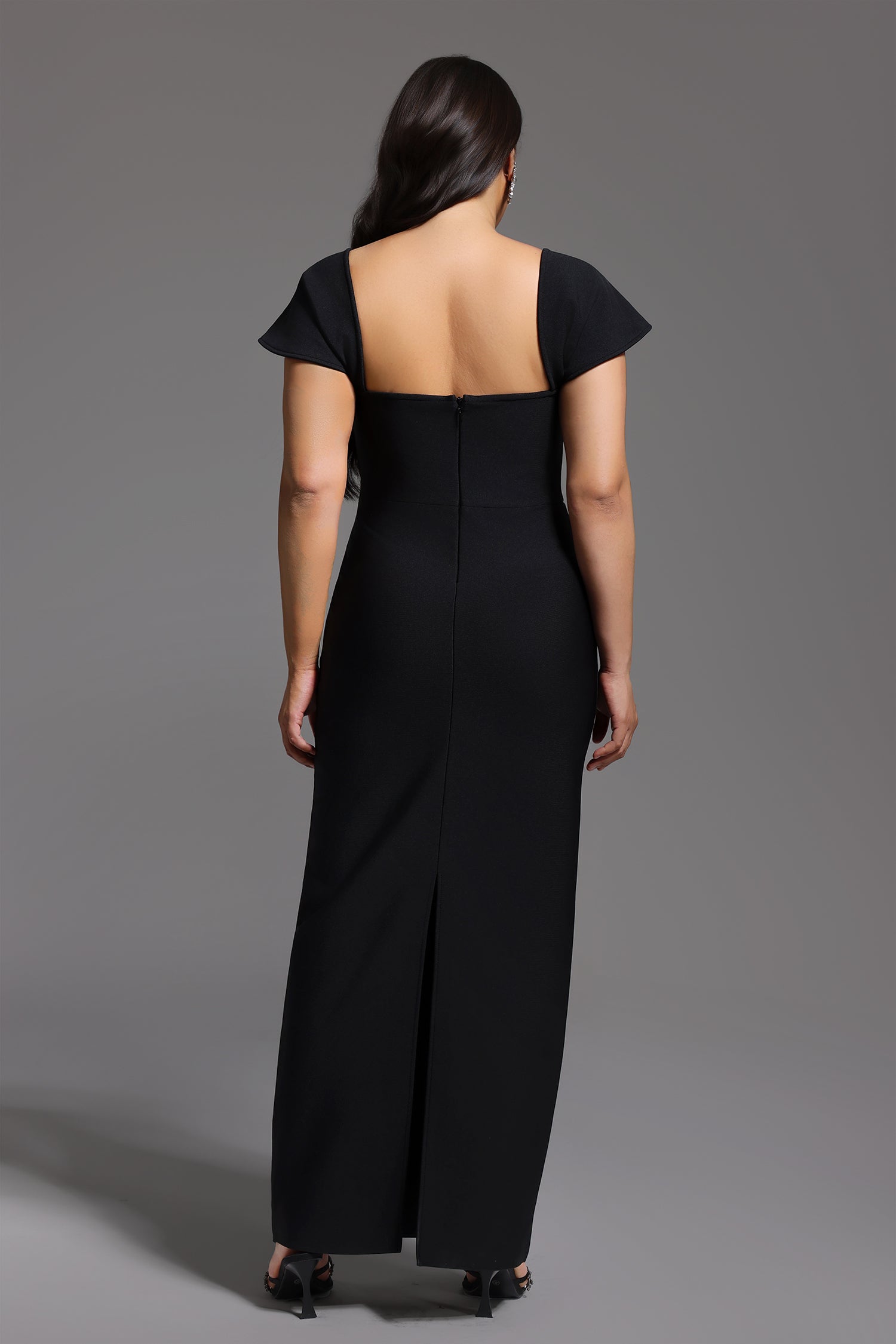 Romelle Short Sleeve Diamond Bandage Maxi Dress D250401435