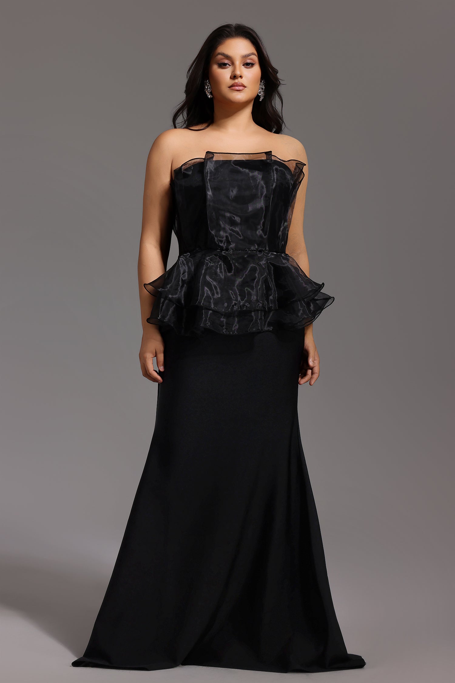 Oria Sleeveless Fishtail Bandage Maxi Dress D250201579-BLACK