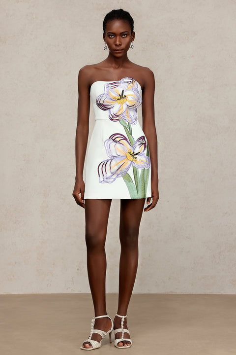 Ginny Sleeveless Embroidery Flowers Mini Dress by Bella Barnett