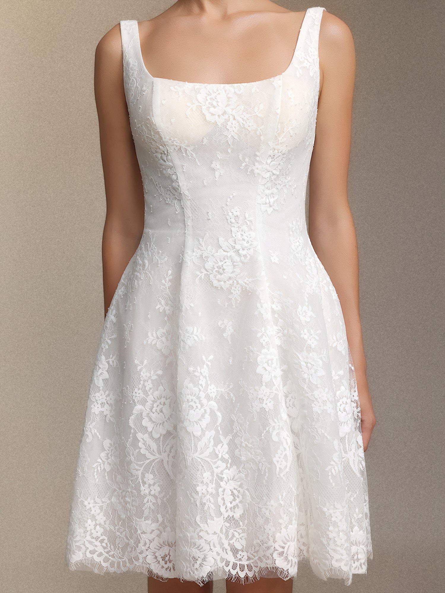 Tutuni Lace Square-neck Halter Mini Dress W250706346