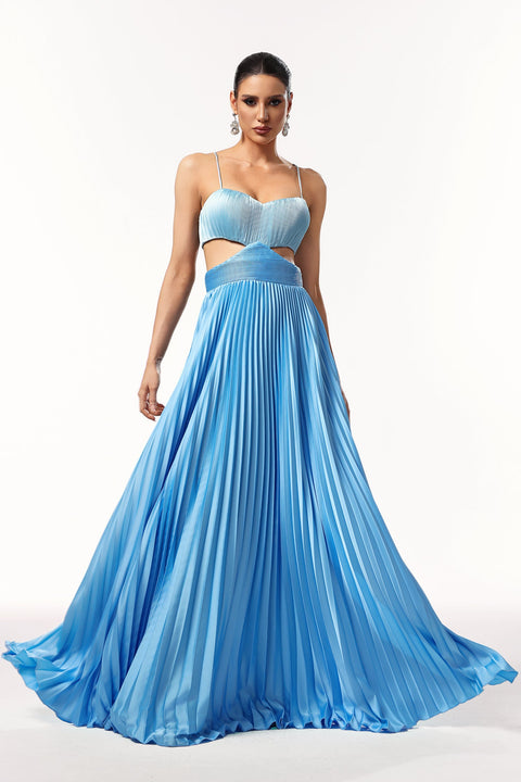 Moua Sleeveless Wrinkle Maxi Dress by Bella Barnett