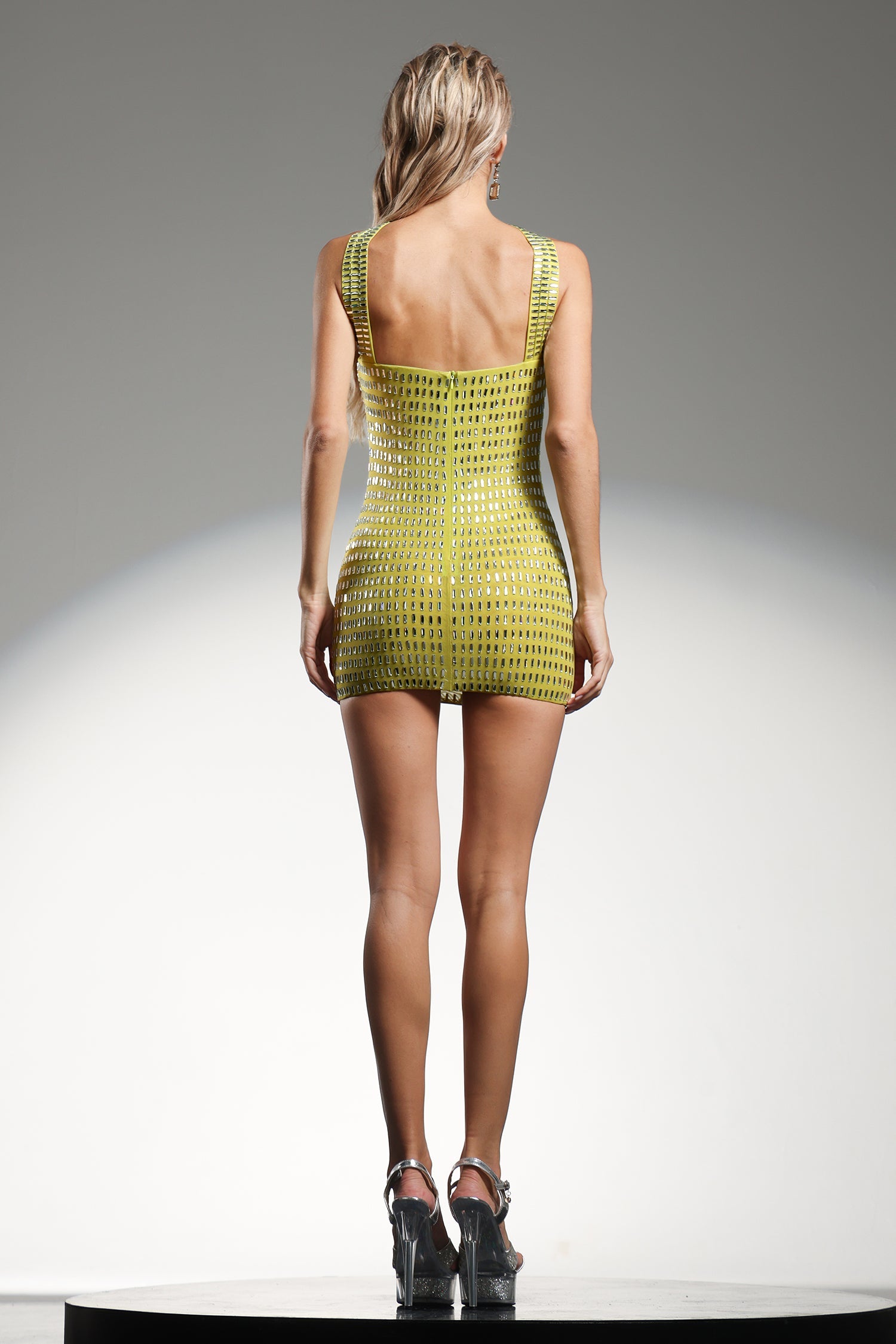 Mindi Halter Sleeveless Diamond Mini Dress D250701567