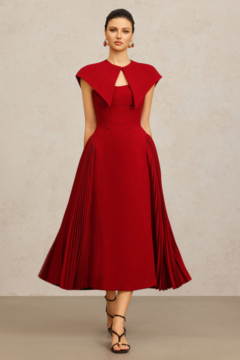 Verna Halter Folds Maxi Dress by Bella Barnett