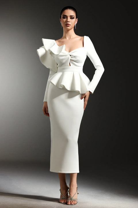 Faray Ruffled Long Sleeves Maxi Dress by Bella Barnett