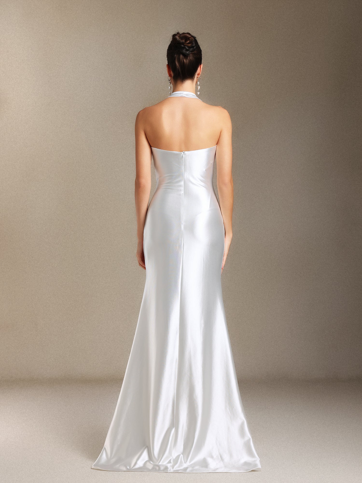 Loretta Hanging Neck Fold Backless Maxi Formal Dress W250600101