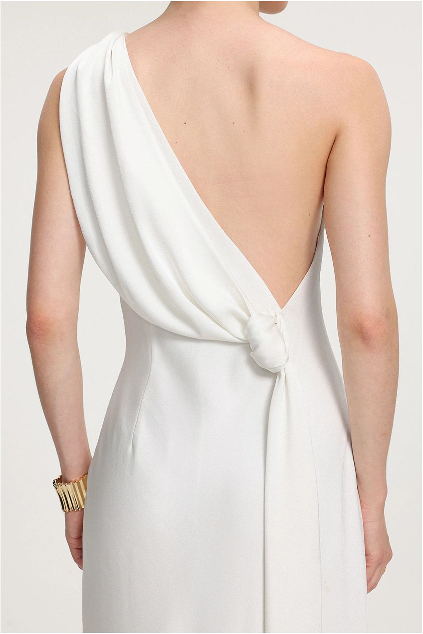 Tie Shoulder Satin Maxi Dress R2509DT057