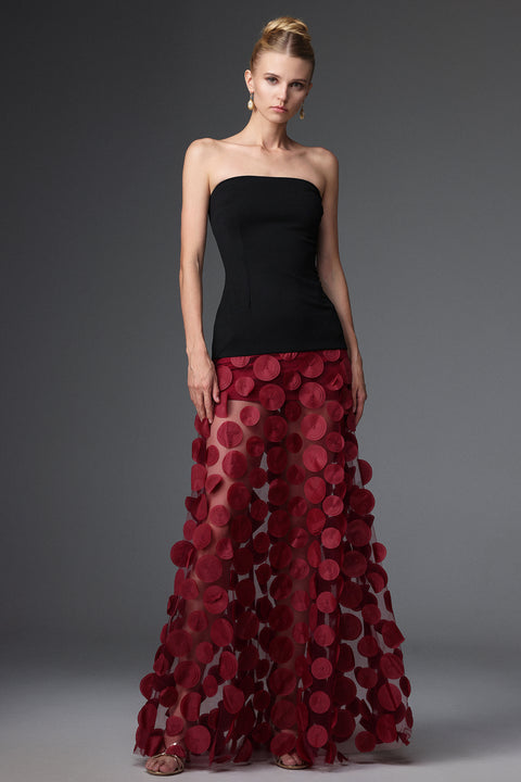 Falzer Sleeveless Netting Wafer Maxi Dress by Bella Barnett