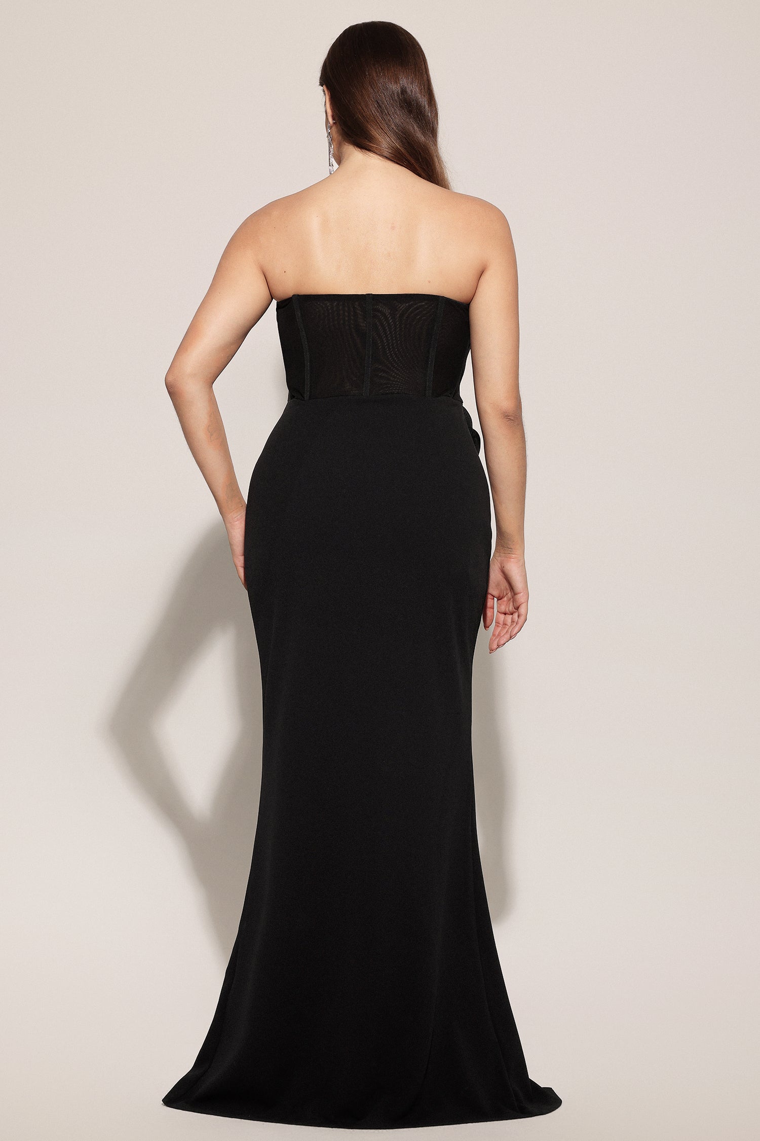 Stretchy Sleeveless Flowers Slit Bandage Maxi Dress D250701537