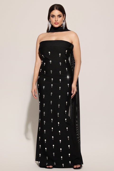 Nadja Sleeveless Diamond Bunting Bandage Maxi Dress by Bella Barnett
