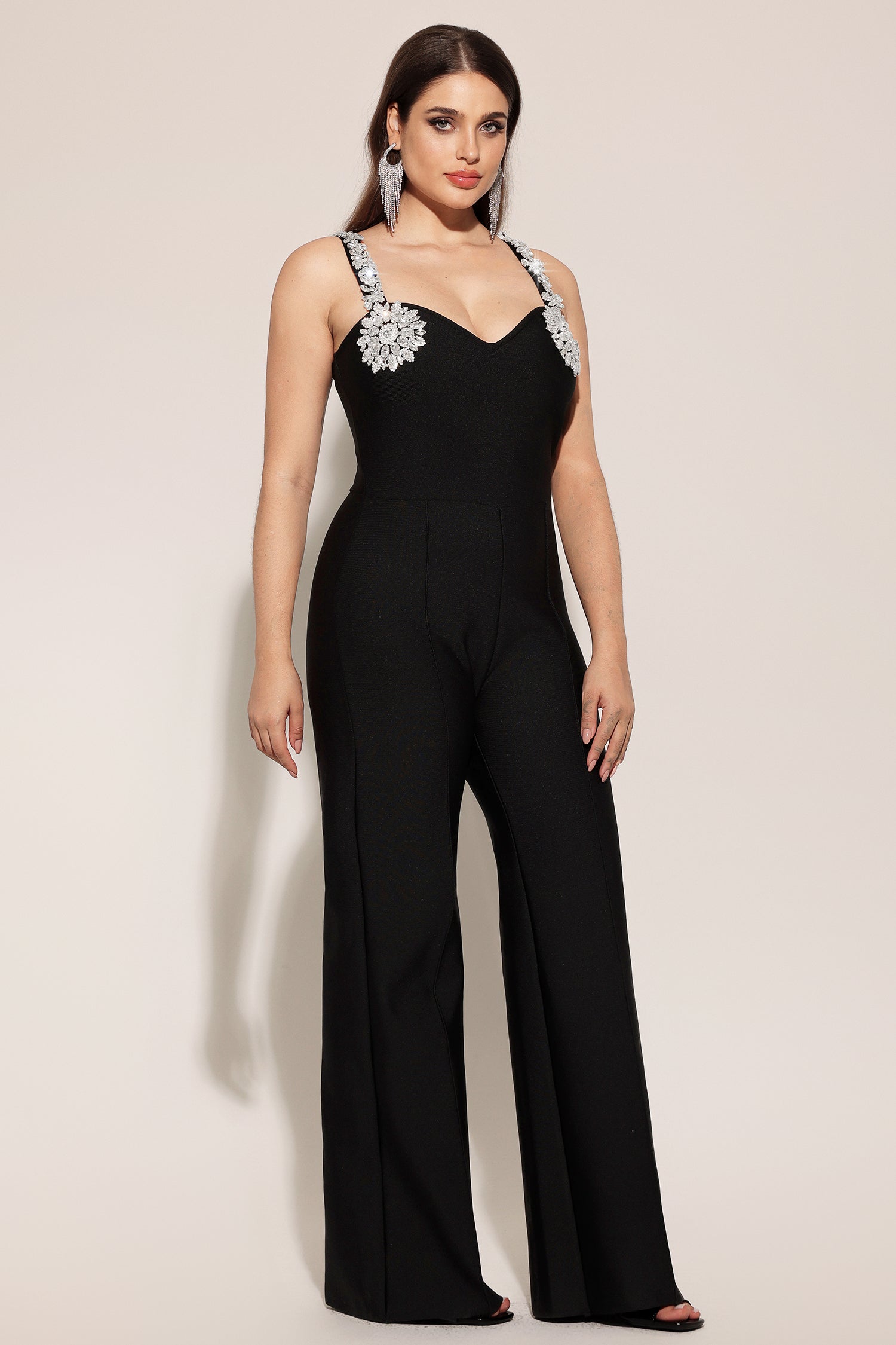 Tearnie Sleeveless Diamond Bandage Maxi Jumpsuit D250701352