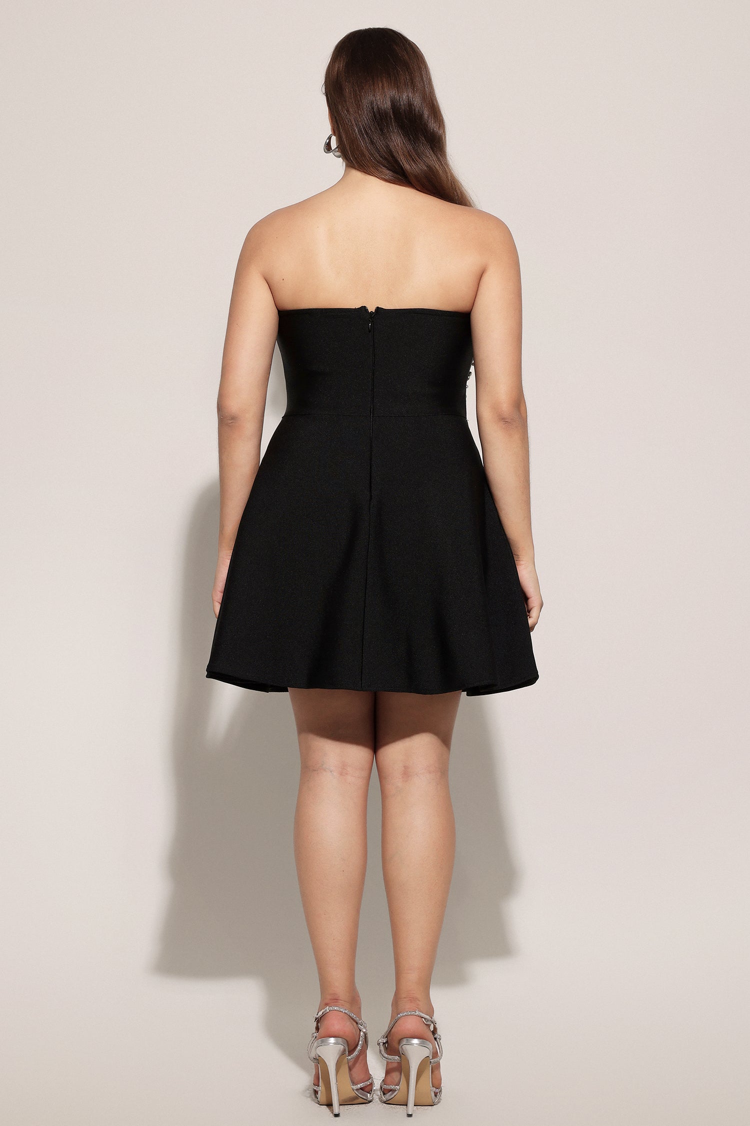 Kalic Strapless Diamond Bandage Mini Dress D250601328-BLACK