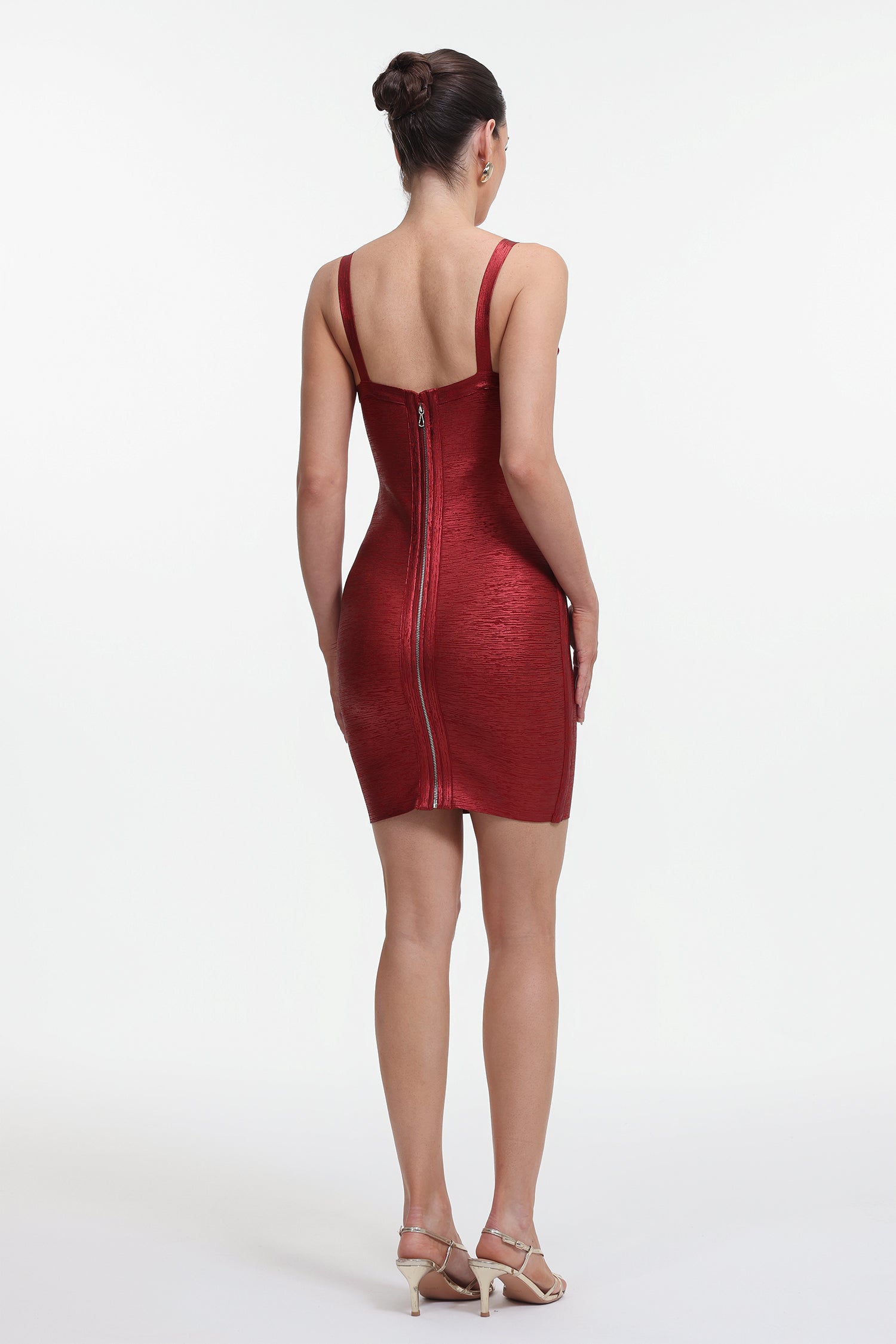 Maryam Metallic Red Cocktail Dress D200815074