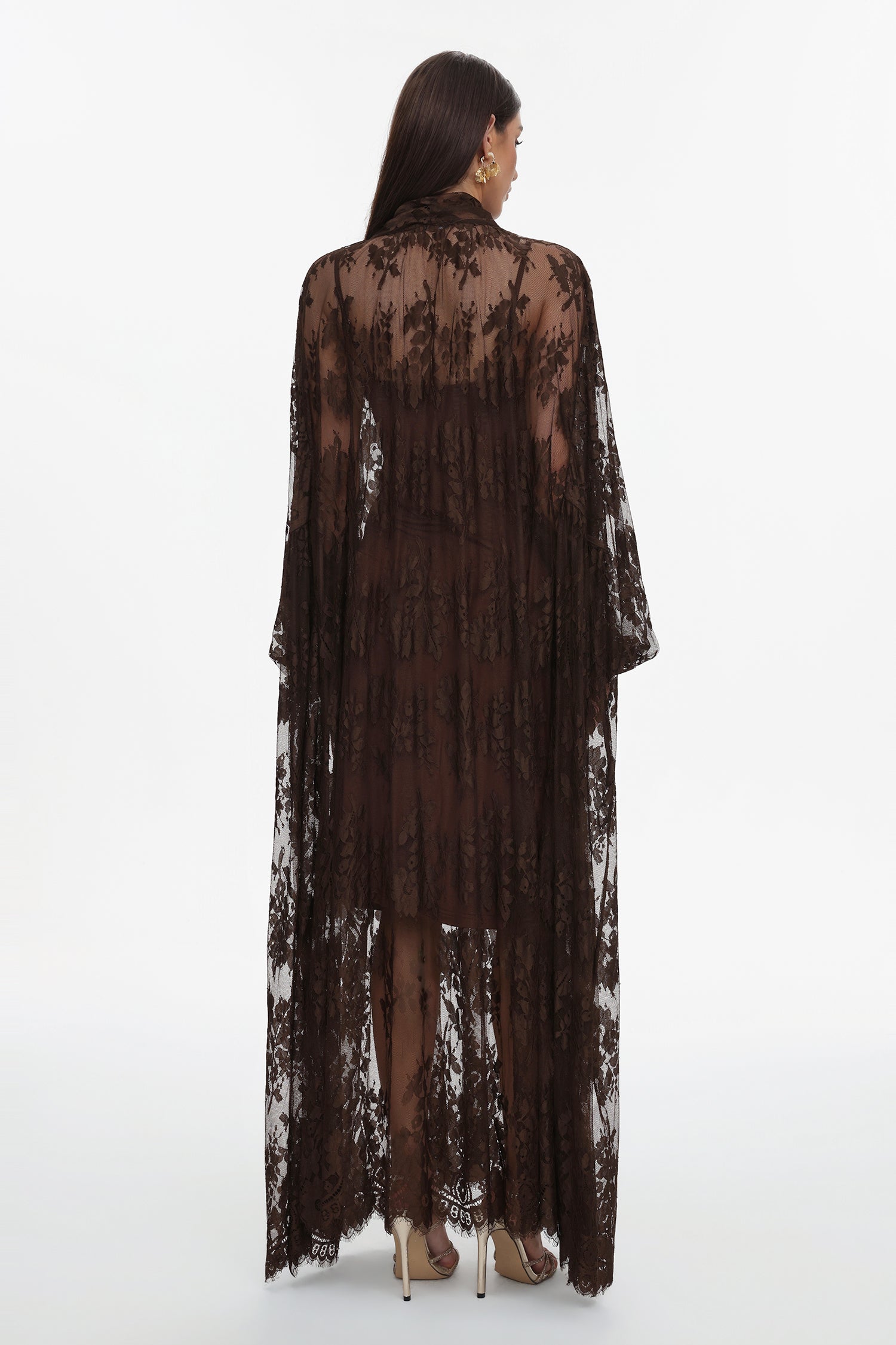 Deliyn Resort Flowy Long Sleeve Embroidered Mesh Lace Maxi Dress C251000037