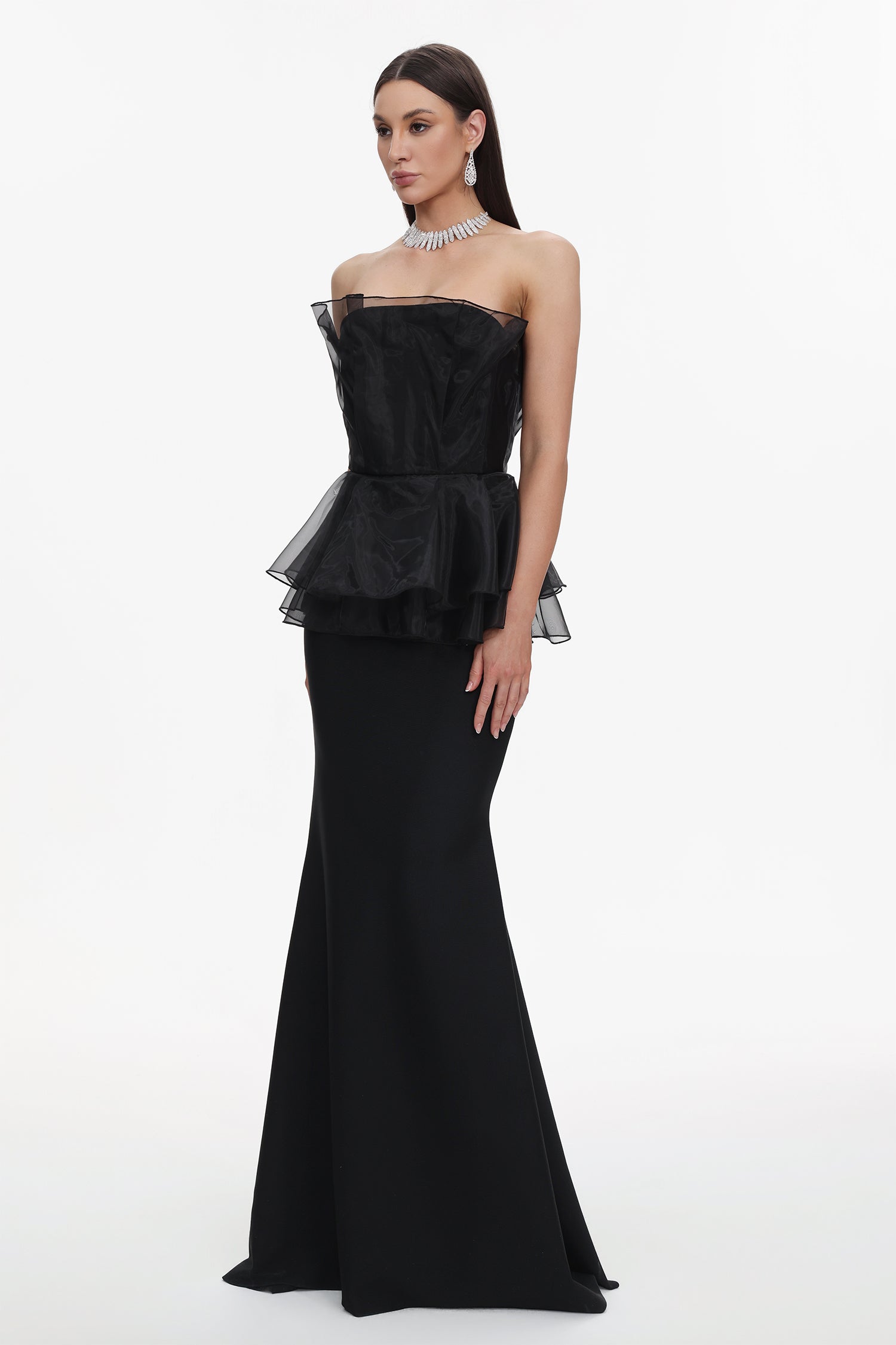 Oria Sleeveless Fishtail Bandage Maxi Dress D250201579