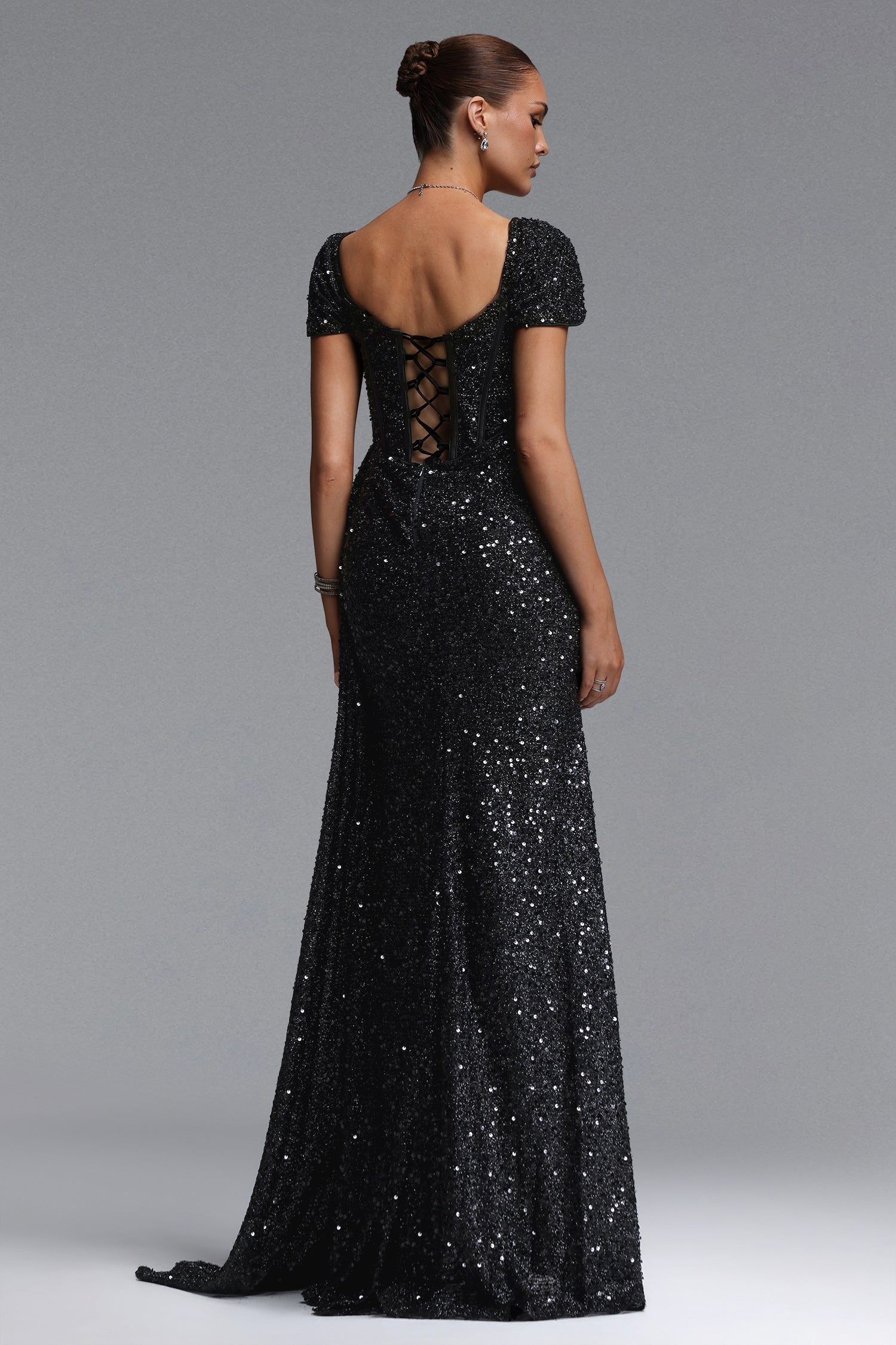 Ilia Glamorous Contour Ruched Sequin Maxi Dress D260501564